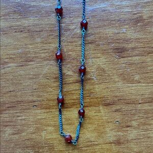 Red Beaded choker Necklace